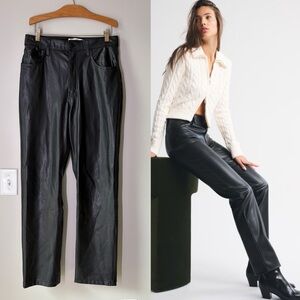 Abercrombie & Fitch High Rise ‘90s Straight Vegan Leather Pants